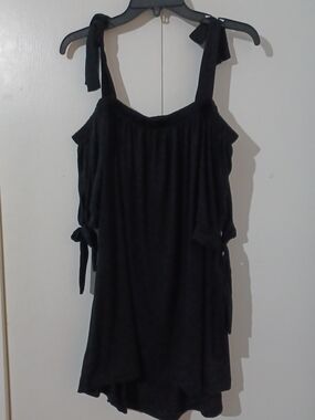 Lane Bryant Black Elastic-Neck Sundress